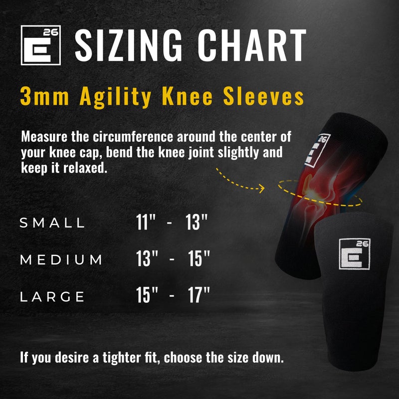 Element 26 Agility Knee Compression Sleeve - 1 Pair (3mm) Compression Knee Sleeve - Knee Support for Working Out - Running & Weight Lifting Knee Sleeves | For Men & Women (Large, Black) - Image 2