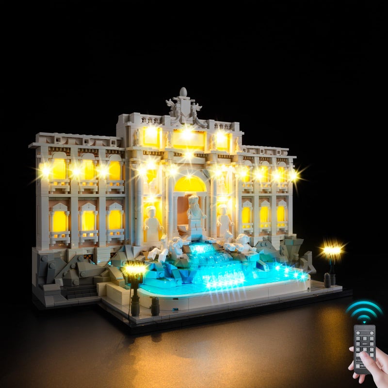 Kyglaring LED Light Kit Compatible with Lego Trevi Fountain 21062 Building Blocks Upgrade Remote Control Dimming Lighting Accessories for Lego 21062 Model Set Lights Only Model Not Included - Image 3