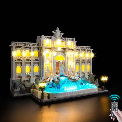 Kyglaring LED Light Kit Compatible with Lego Trevi Fountain 21062 Building Blocks Upgrade Remote Control Dimming Lighting Accessories for Lego 21062 Model Set Lights Only Model Not Included - Image 1
