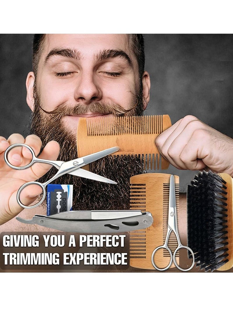 Beard OIL Beard Growth Kit, Beard Roller Kit, Natural Beard Growth Oil for Patchy Beard, Beard & Mustache Facial Hair Growth, Beard Oil, Beard Balm, Beard Roller, Brush, Comb, Storage Bag, Gifts for Men - Image 5