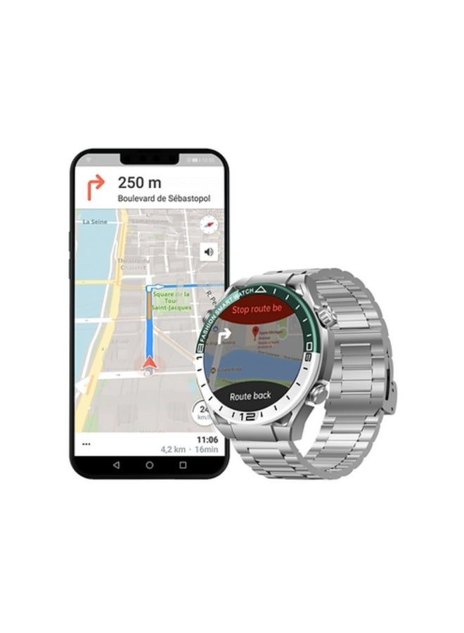 Haino Teko RW67 Watch Ultimate – HD IPS AMOLED Display, Bluetooth Calling, 3-Strap Set (1 Stainless Steel + 2 Silicone) – Green - Image 3