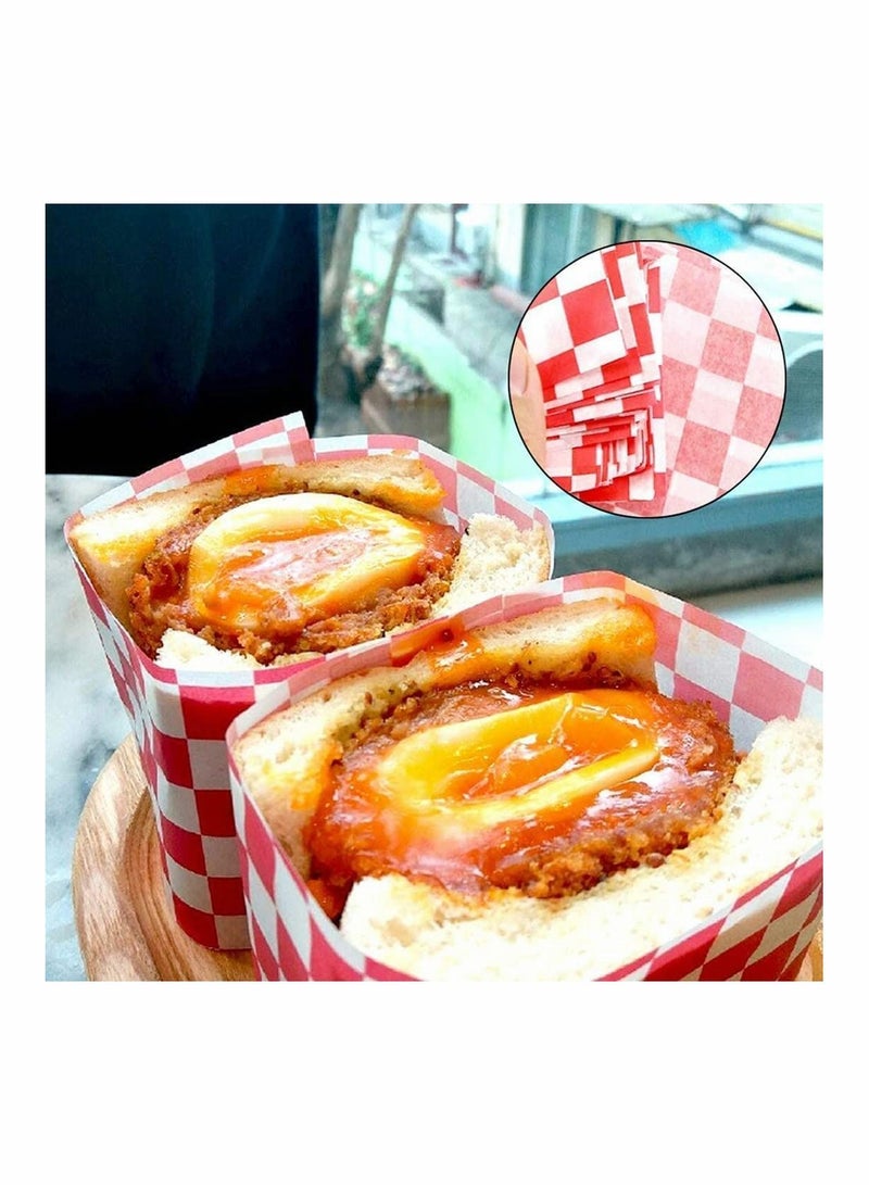 NIBEMINENT 100 Sheets Disposable Greaseproof Paper Sandwich Wrap for French Fries Burgers Cakes, Concession Stand, Carnival, Party, Cheese, Basket Liner, Fast Food, Deli - Image 2