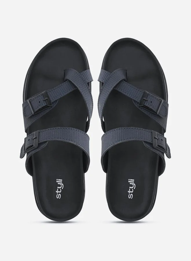 Styli Open Toe Buckle Detail Sandals