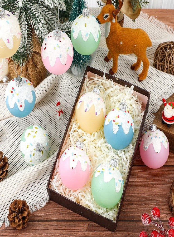 Civaner 12 Pcs Christmas Tree Ornaments Candy Pastel Christmas Ball Decorations Crafts Balls 2.4 Inch Macaron Color Hanging Candy Gift for Xmas New Year Holiday Wedding Birthday Home Party Supplies - Image 4