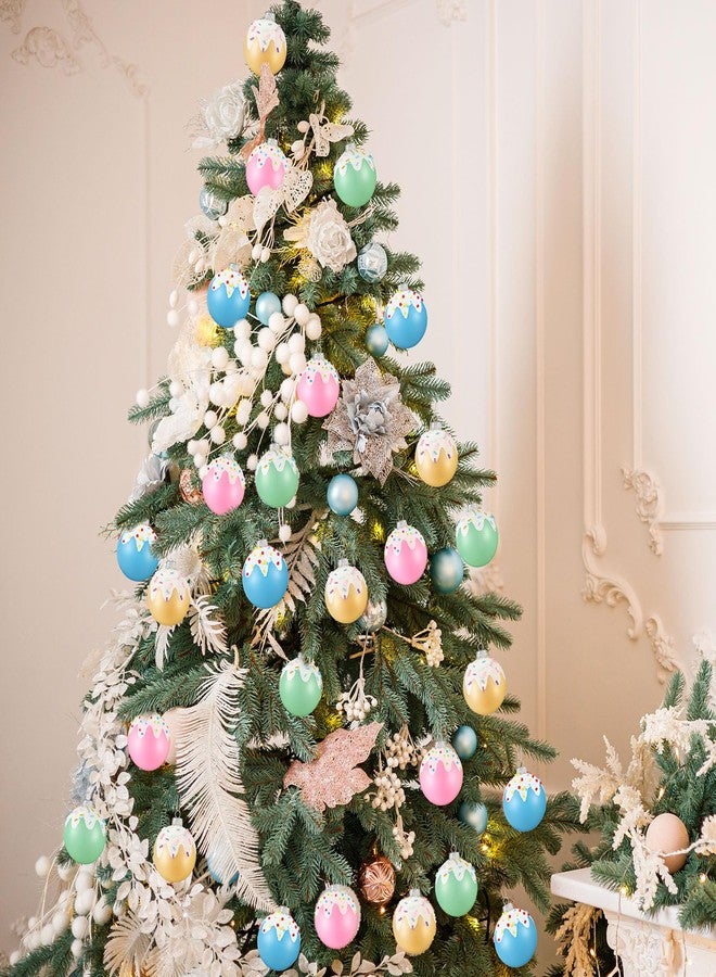 Civaner 12 Pcs Christmas Tree Ornaments Candy Pastel Christmas Ball Decorations Crafts Balls 2.4 Inch Macaron Color Hanging Candy Gift for Xmas New Year Holiday Wedding Birthday Home Party Supplies - Image 5