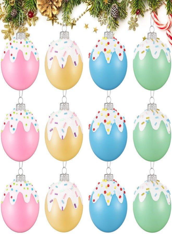 Civaner 12 Pcs Christmas Tree Ornaments Candy Pastel Christmas Ball Decorations Crafts Balls 2.4 Inch Macaron Color Hanging Candy Gift for Xmas New Year Holiday Wedding Birthday Home Party Supplies - Image 1