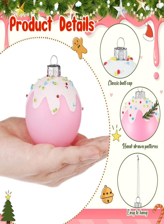 Civaner 12 Pcs Christmas Tree Ornaments Candy Pastel Christmas Ball Decorations Crafts Balls 2.4 Inch Macaron Color Hanging Candy Gift for Xmas New Year Holiday Wedding Birthday Home Party Supplies - Image 2