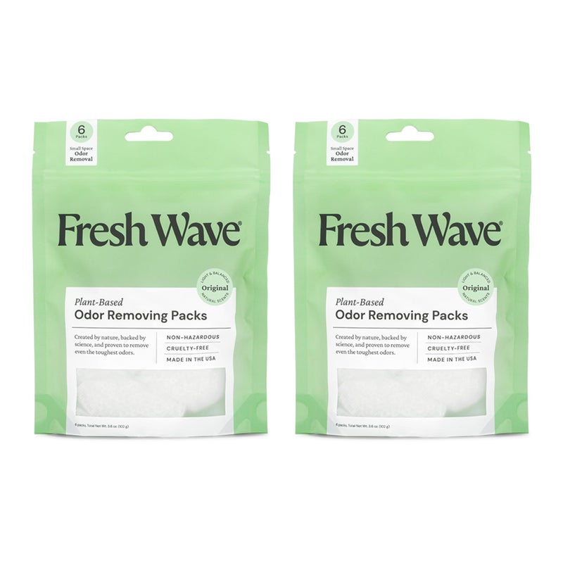 Fresh Wave Odor Eliminating Deodorizing Packs 2 Bags of 6 Each Safer Odor Relief for Small Spaces Natural PlantBased Odor Eliminator Odor Absorbers for Home