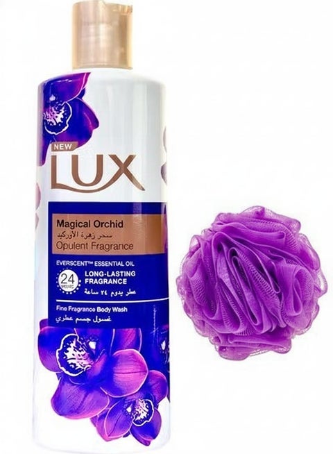 غسول الجسم لوكس ماجيكال أوركيد 500 مل + لوفا متعددة الألوان