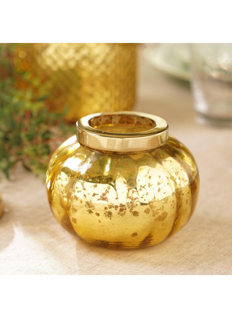 PURE HOME + LIVING Pure Home and Living Optic Glass Tea Light Holder Gold  - Image 1