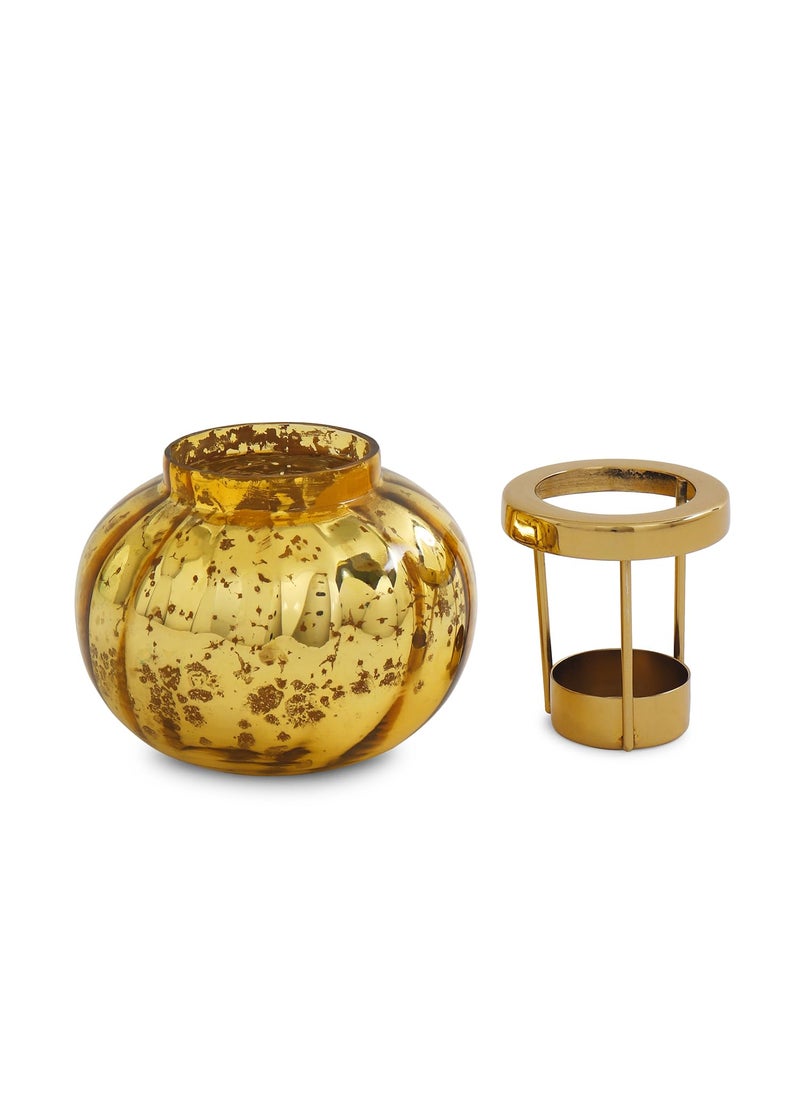PURE HOME + LIVING Pure Home and Living Optic Glass Tea Light Holder Gold  - Image 4