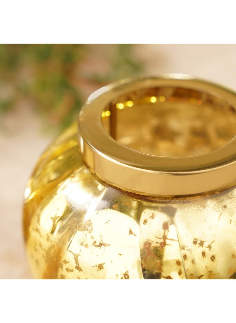 PURE HOME + LIVING Pure Home and Living Optic Glass Tea Light Holder Gold  - Image 2