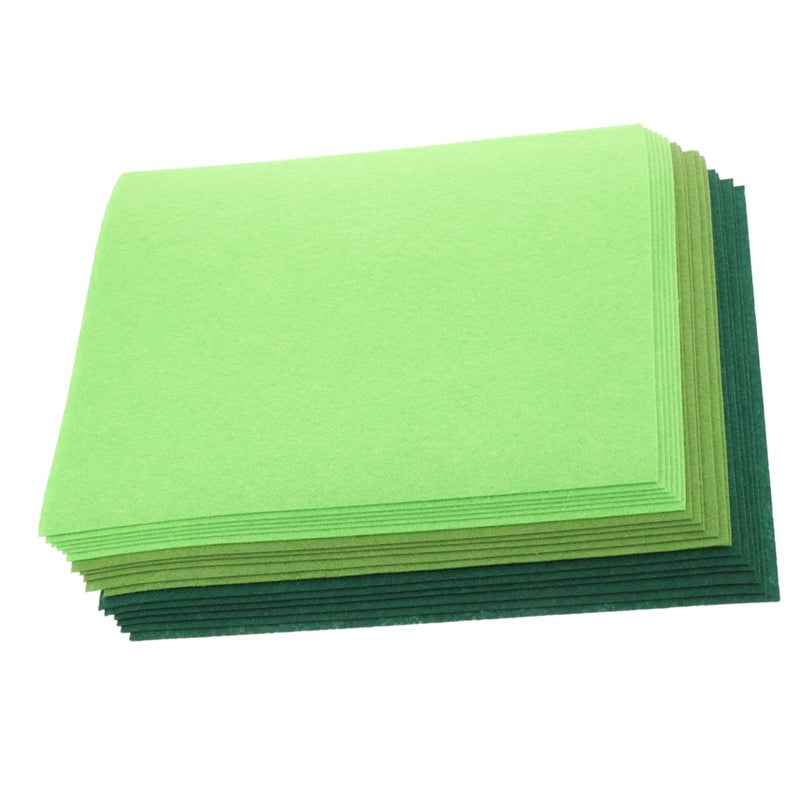 Green Non Woven Felt Fabric Sheets 18pcs DIY Craft Material for Art Projects - Image 2