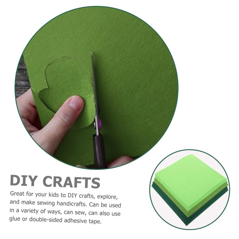 Green Non Woven Felt Fabric Sheets 18pcs DIY Craft Material for Art Projects - Image 5