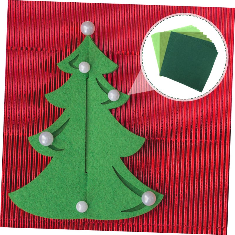 Green Non Woven Felt Fabric Sheets 18pcs DIY Craft Material for Art Projects - Image 3