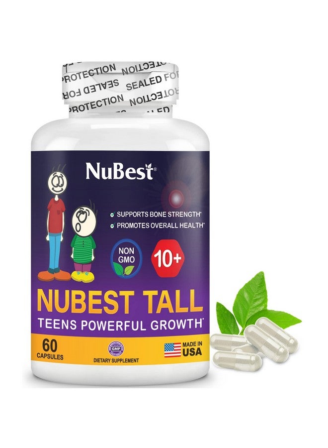 نوبست NuBest Tall 10+‎ - تركيبة فائقة القوة لتقوية العظام، وتعزيز المناعة والصحة العامة لمن يبلغون من العمر 10 سنوات فما فوق - لمن يشربون الحليب يوميًا مع الكالسيوم وفيتامين د3 وفيتامين ك2 والفيتامينات المتعددة - 60 كبسولة - Image 1