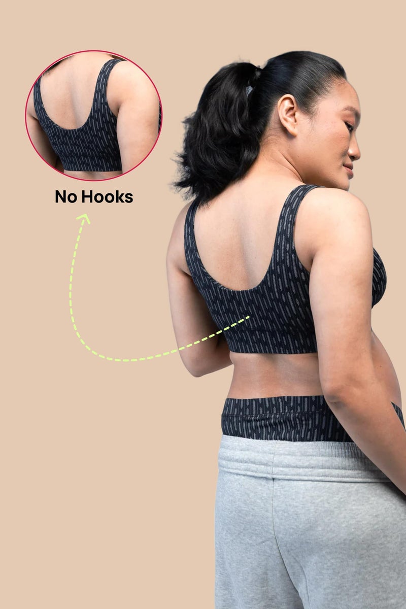 Circus &Circus Maternity Bra | Nursing Bra for Women | Pull Down Feeding Bra | Non Padded Bra for Women Slip On | Tencel Micromodal | Architect, L - Image 4
