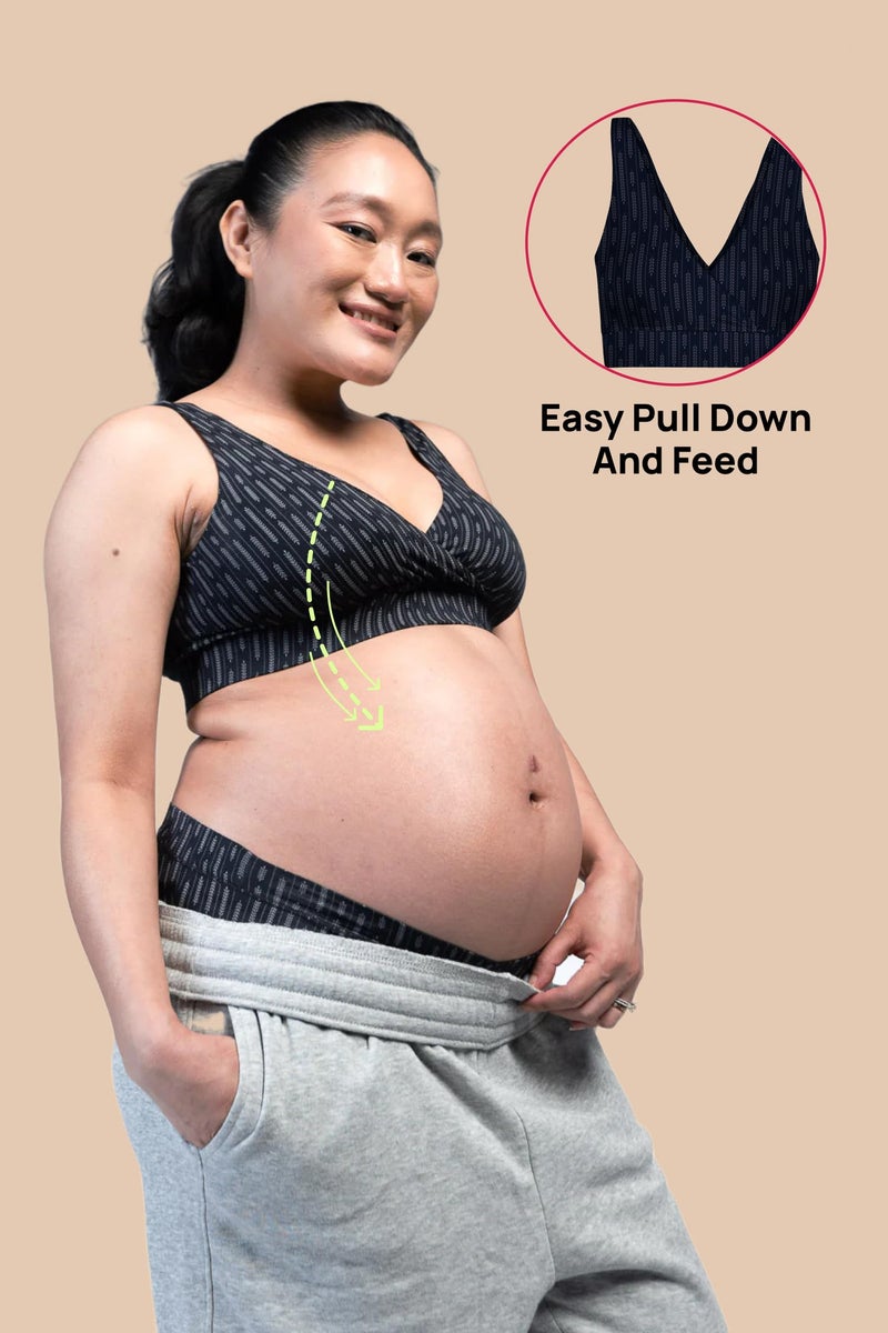 Circus &Circus Maternity Bra | Nursing Bra for Women | Pull Down Feeding Bra | Non Padded Bra for Women Slip On | Tencel Micromodal | Architect, L - Image 3