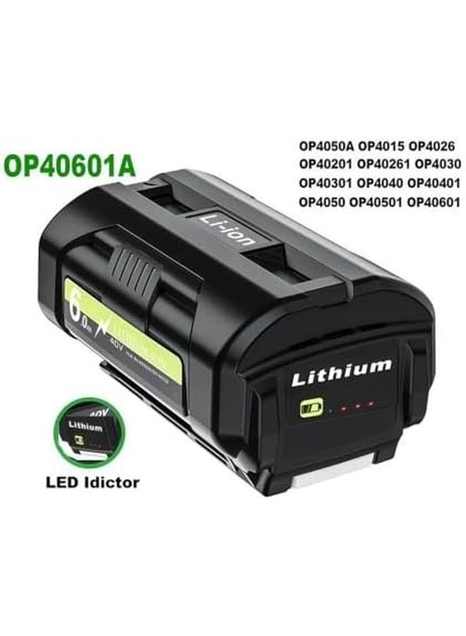 40V 6 0Ah Replacement Battery With Charger For Ryobi OP4026 OP4030 OP4050 OP4060A OP40201 OP40301 - Image 3