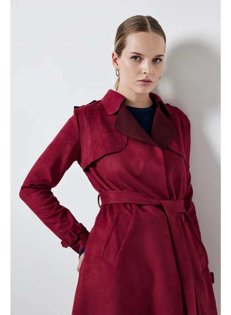 Touche Suede Trench Coat - Image 5