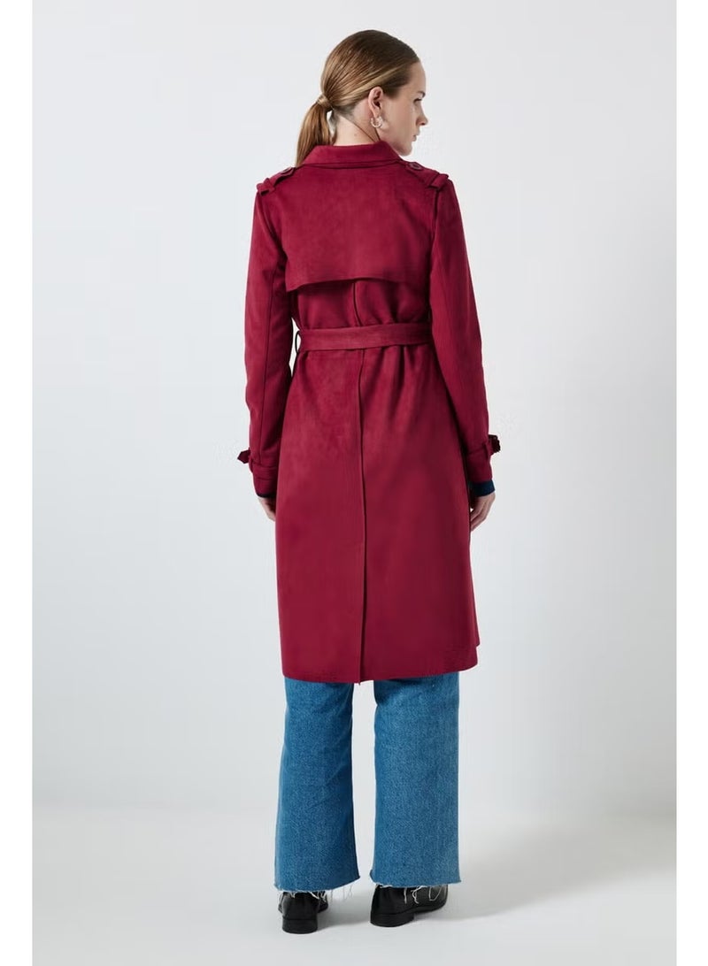 Touche Suede Trench Coat - Image 4
