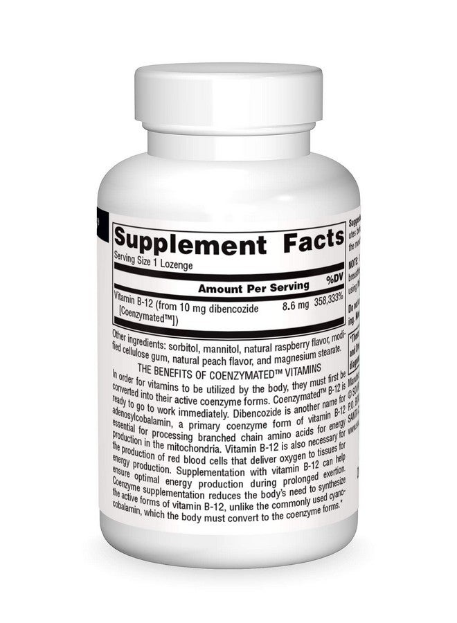 Source Naturals ديبنكوزيد إنزيمي مساعد فيتامين ب 12 من السلسلة الرياضية مكمل غذائي سريع الذوبان 60 قرصًا - Image 4