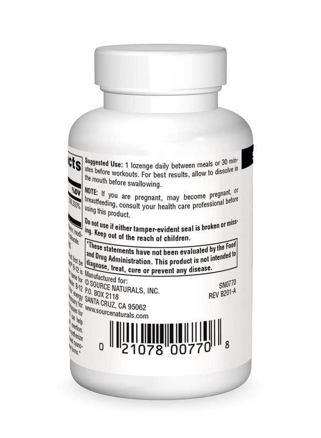 Source Naturals ديبنكوزيد إنزيمي مساعد فيتامين ب 12 من السلسلة الرياضية مكمل غذائي سريع الذوبان 60 قرصًا - Image 3