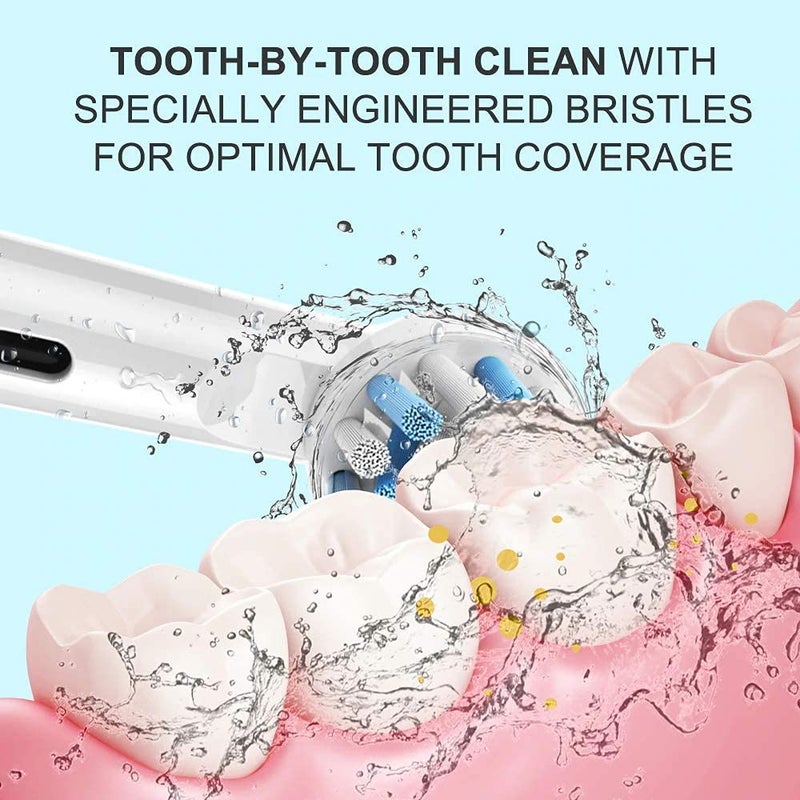 M'AYCREATE ® Pack of 4 Replacement Toothbrush Heads Compatible Generic Electric Toothbrush Heads, For Oralb Electric Toothbrush Head Braun Bases (White for Oralb Electric Toothbrush) - Image 3