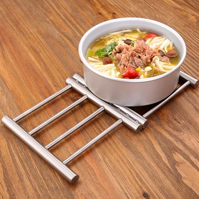 GNOLY Extendable Stainless Steel Trivet for Hot Pots and Pans - Adjustable Heat-Resistant Table Mat Coaster for Kitchen Counter and Dining Table - Durable, Easy to Clean, Rustproof Hot Pad - Image 4