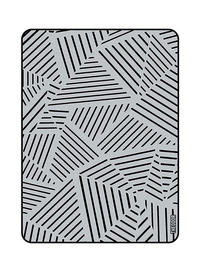 Theodor حافظة واقية قابلة للطي لجهاز Xiaomi Pad 6/ Pad 6 Pro مقاس 11 بوصة 2023 مع حامل ثلاثي الطيات، استيقاظ تلقائي، غطاء مضاد للصدمات بنمط خطوط رمادية وسوداء - Image 1