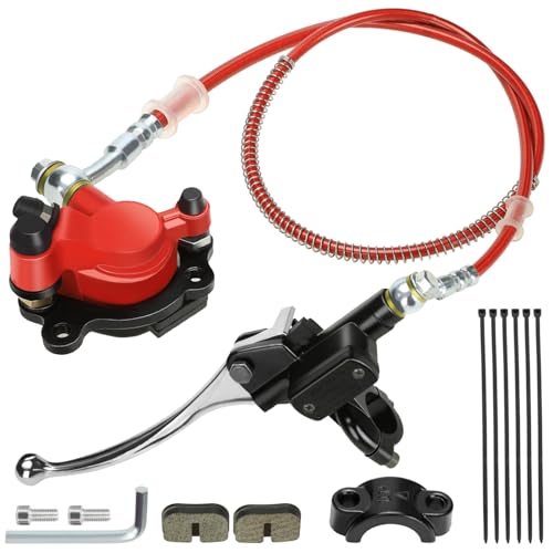 YOXUFA Mini Bike Hydraulic Disc Brake Caliper Kit Replacement for Baja Doodle Bug DB30 Blitz Dirt Bug Predator 79cc 97cc 2.8hp Mini Bike Parts with 50 inch Hose Tube Master Cylinder - Image 1