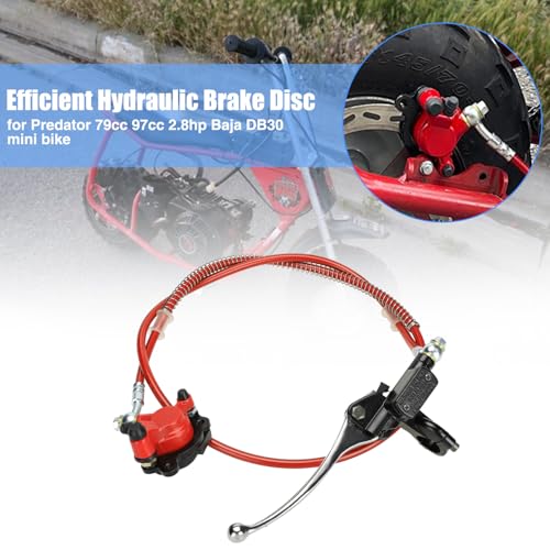 YOXUFA Mini Bike Hydraulic Disc Brake Caliper Kit Replacement for Baja Doodle Bug DB30 Blitz Dirt Bug Predator 79cc 97cc 2.8hp Mini Bike Parts with 50 inch Hose Tube Master Cylinder - Image 2