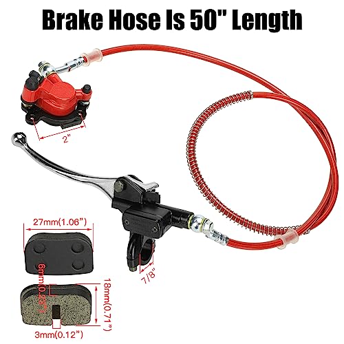 YOXUFA Mini Bike Hydraulic Disc Brake Caliper Kit Replacement for Baja Doodle Bug DB30 Blitz Dirt Bug Predator 79cc 97cc 2.8hp Mini Bike Parts with 50 inch Hose Tube Master Cylinder - Image 3