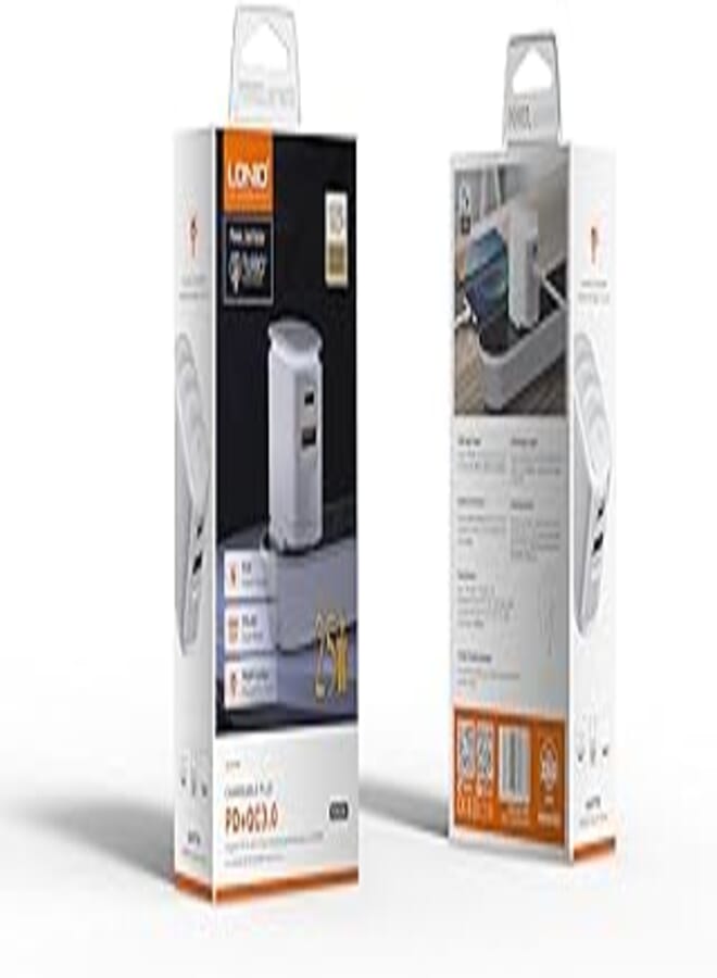 LDNIO LDNIO A2423C Fast Wall Charger EU Plug With Lightning Cable And Led Night Lamp - White