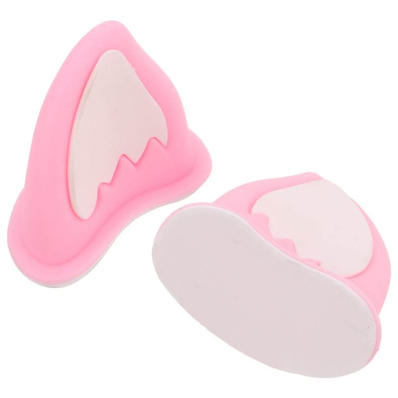 1 Pair Ear Ears Horns Decoration Accessories For Ski Bike White - Image 1