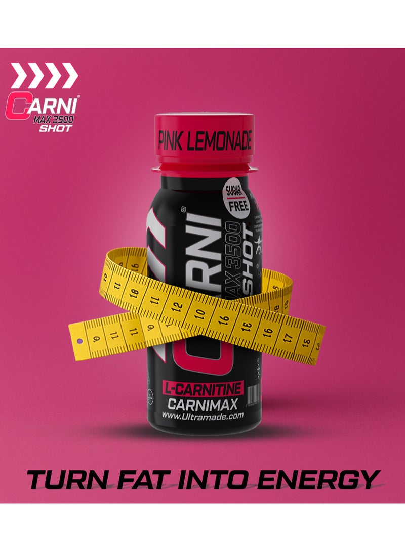 C5 CarniMax Shot Pink Lemonade - L-Carnitine Drink, 77ml, Sugar-Free, Weight Loss 12 Bottles - Image 3
