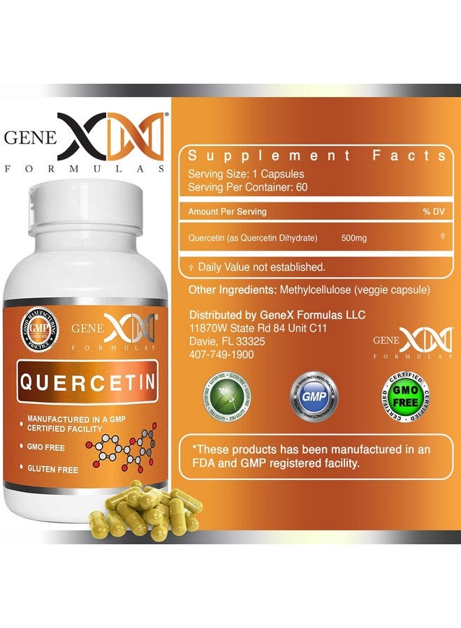 Genex Formulas Genex Quercetin 500Mg Supplement 60 Capsules ; 3Pack ; Healthy Aging And Longevity Nongmo Flavonoid Supplements - Image 3