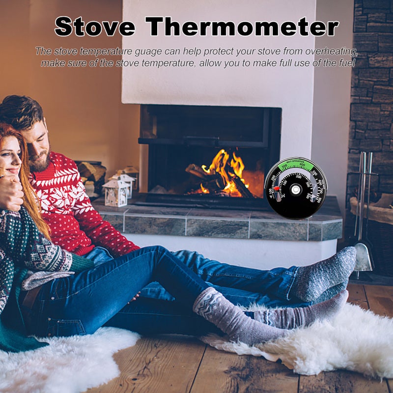 Stove Thermometer: 100 ℉ - 900 ℉ Accurate Measurement - Overheating Protection Temperature Gauge for Wood Stove, Barbecue Oven - Image 4