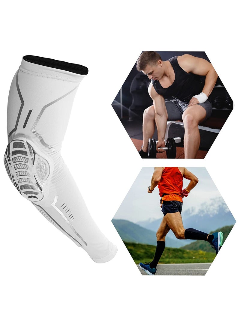 Y&D 2 PCS Honeycomb Elbow Pads Protection Brace Tightening Breathable for Sports White L Size - Image 3