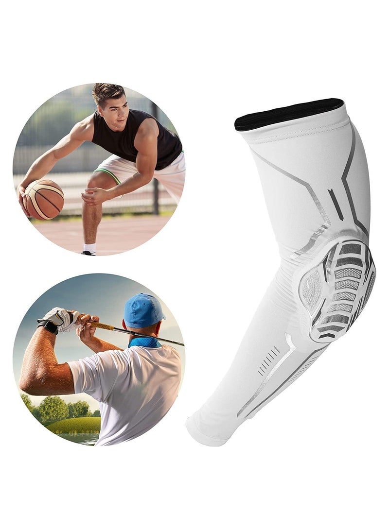 Y&D 2 PCS Honeycomb Elbow Pads Protection Brace Tightening Breathable for Sports White L Size - Image 2