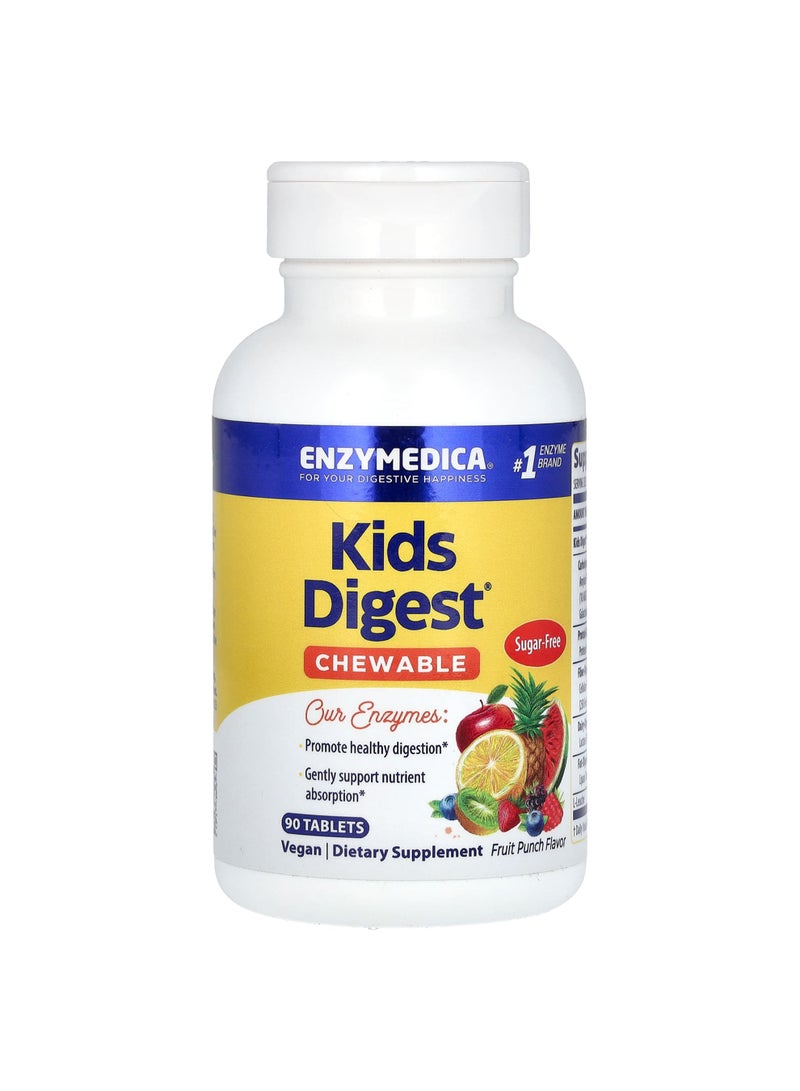 ENZYMEDICA Kids Digest, Fruit Punch, 90 Tablets