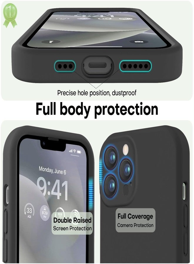 LOVE 3000 جراب LOVE 3000 مصمم خصيصًا لهاتف iPhone 13 Pro Max، مصنوع من السيليكون الفاخر مع بطانة ناعمة من الألياف الدقيقة المقاومة للخدش، جراب حماية مقاوم للصدمات مناسب للرجال والنساء والفتيات، مقاس 6.7 بوصة، أسود - Image 3