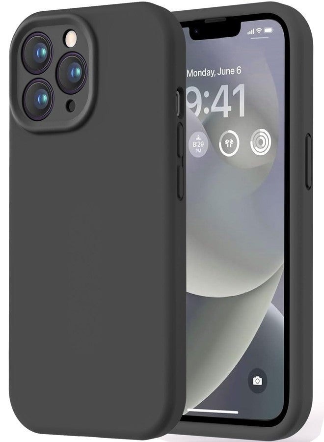 LOVE 3000 جراب LOVE 3000 مصمم خصيصًا لهاتف iPhone 13 Pro Max، مصنوع من السيليكون الفاخر مع بطانة ناعمة من الألياف الدقيقة المقاومة للخدش، جراب حماية مقاوم للصدمات مناسب للرجال والنساء والفتيات، مقاس 6.7 بوصة، أسود - Image 1