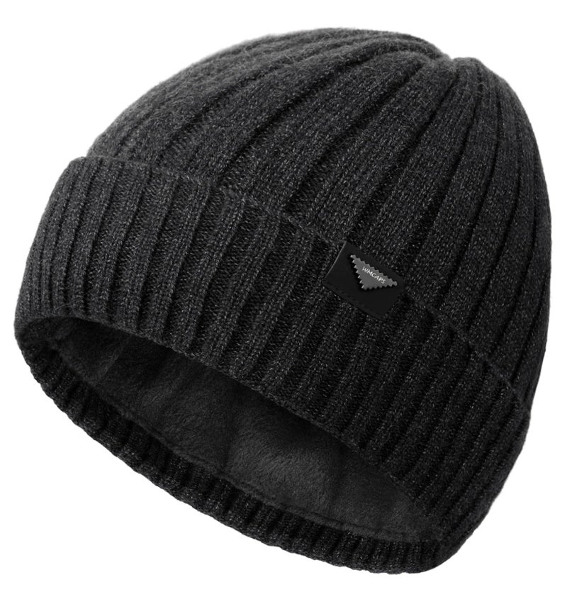 Wmcaps Winter Beanie Knitted Hats for Men Women, Fleece Lined Beanie Warm Stocking Cap Soft Warm Ski Hats Unisex (Slate Grey) - Image 1