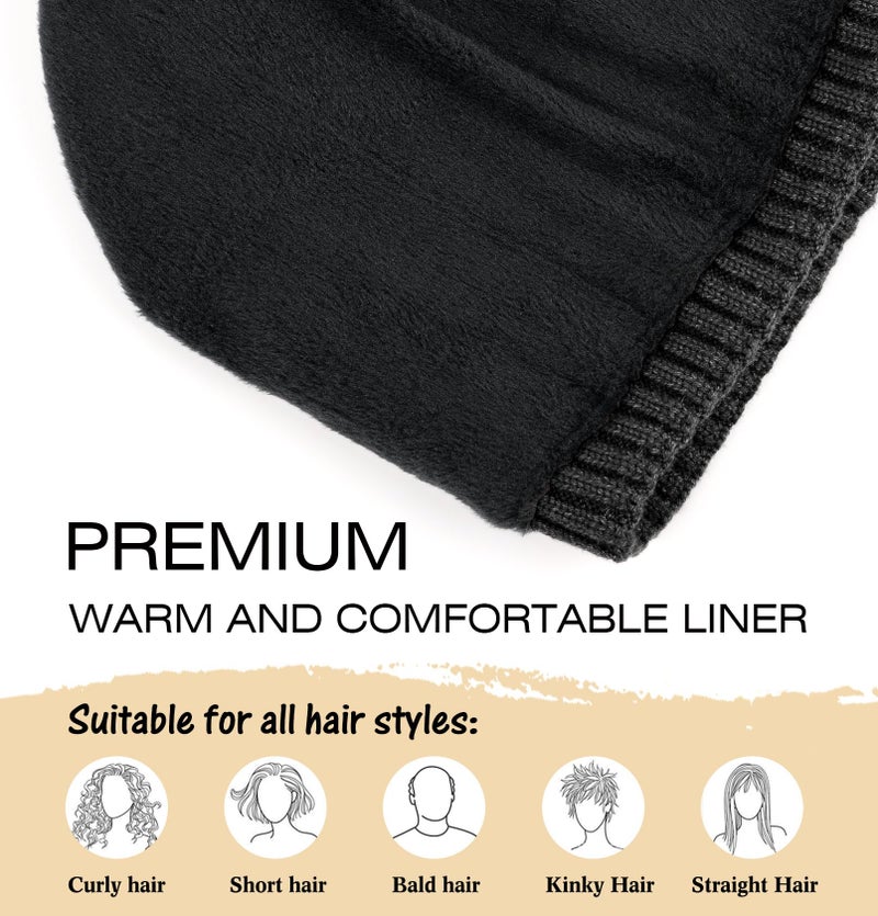 Wmcaps Winter Beanie Knitted Hats for Men Women, Fleece Lined Beanie Warm Stocking Cap Soft Warm Ski Hats Unisex (Slate Grey) - Image 2