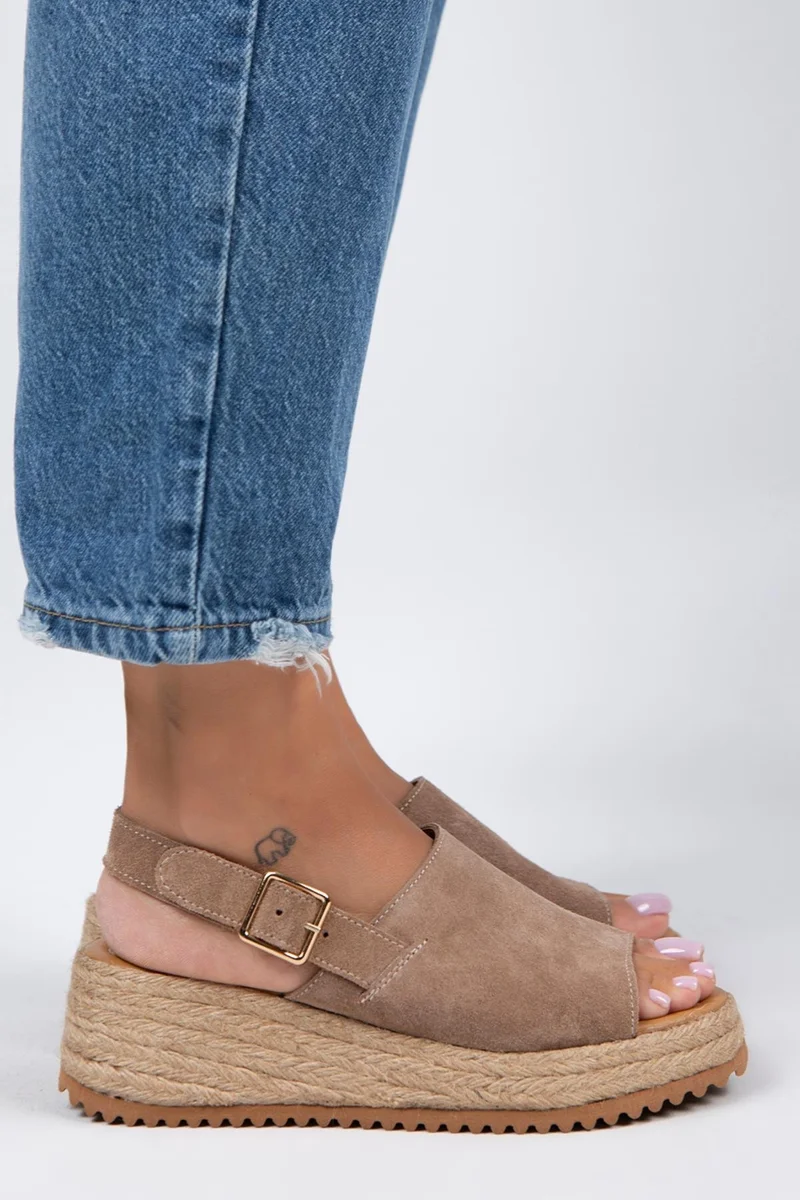 Manijero Manijero Penny Women's Genuine Leather Belted Buckle Mink Sandals