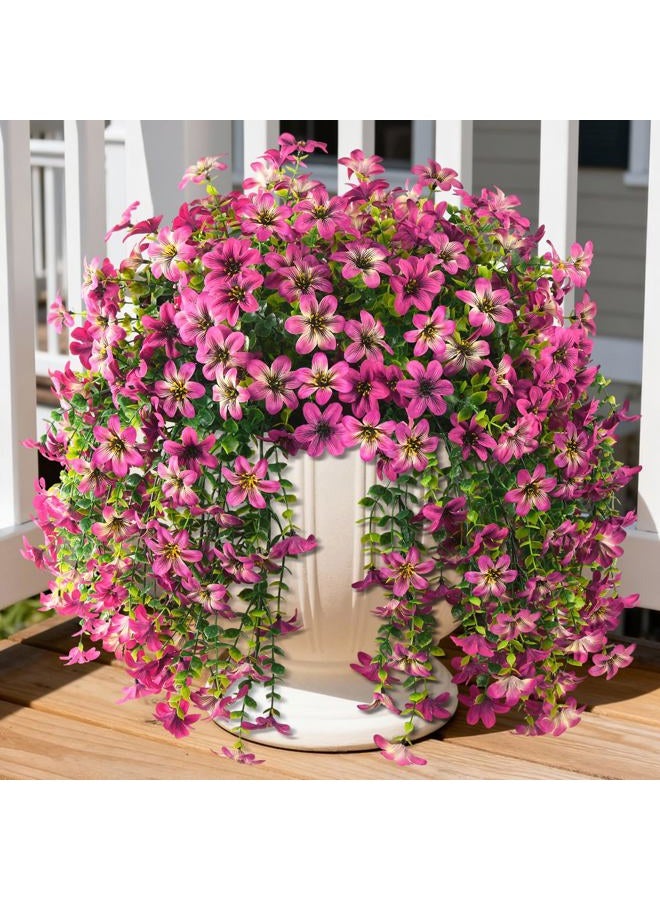 ZFProcess Artificial Flowers for Outdoors, 2 Pcs Fake Hanging Flowers Plants Outdoors Spring Summer Decoration, UV Resistant Faux Flower for Outdoor Planters Porch Patio Yard Home Decor(Gradient Purple Red) - Image 1