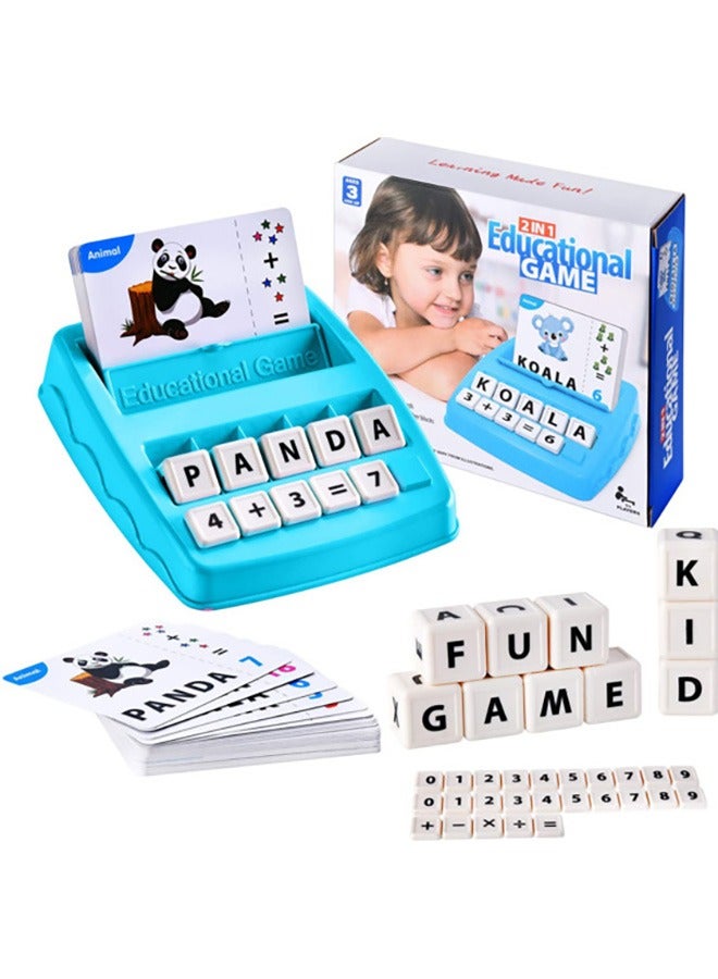 Matching Letter Game for Kids, 2 in 1 Spelling and Math Educational Learning Toys, Preschool Learning Sight Words Toys with 32 Flash Cards, 3-8 Years Old Boys Girls Gifts - Image 1