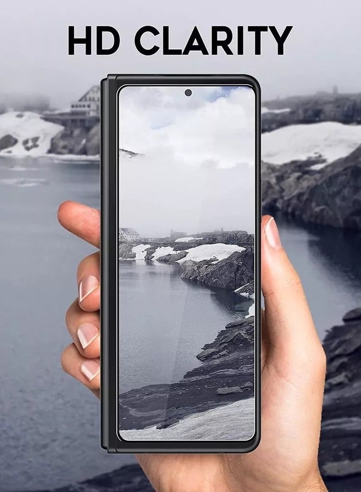 YJS Tempered Glass Screen Protector for Samsung Galaxy Z Fold 4 Front Glass Full Coverage Screen Guard 9H Hardness Anti Fingerprint Scratch Resistance for Samsung Galaxy Z Fold 4 - Image 4