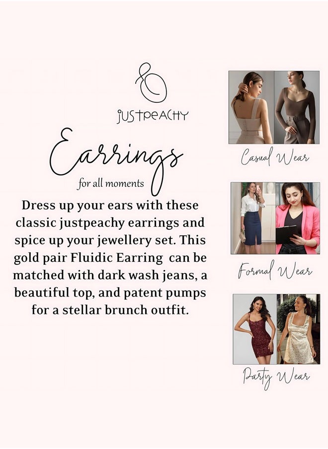 Just Peachy Just Peachy Gold-Toned Circular Half Hoop Earrings, Elegant and Stylish Jewelry for Women, Hypoallergenic, Lightweight, and Comfortable ? Perfect for Everyday Wear or Special Occasions  - Image 5